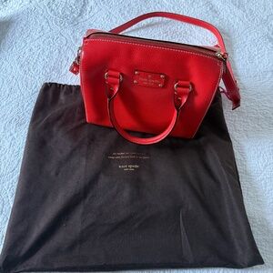 Kate Spade, Bright Red, Satchel Crossbody, Dome Shape